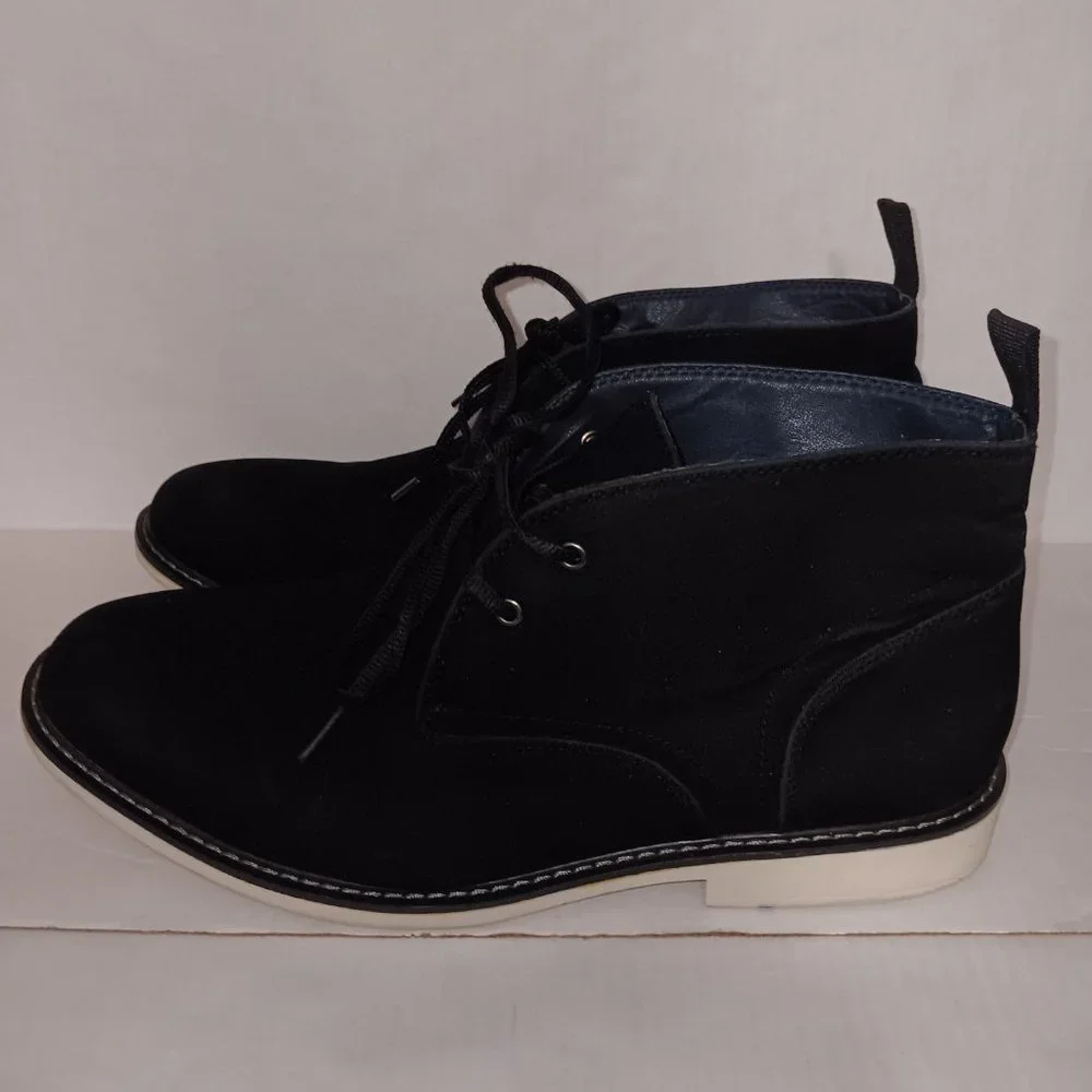 HAWKE & CO MOJAVE MEMORY FORM MEN'S LACE UP CHELSEA CHUKKA BOOTS - Picture 2 of 9